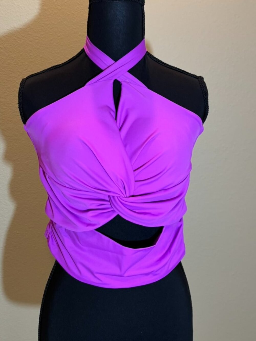 NWOT Kiava Vibrant Purple Timeless Crossover Pikini Swim Top